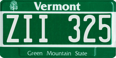 VT license plate ZII325