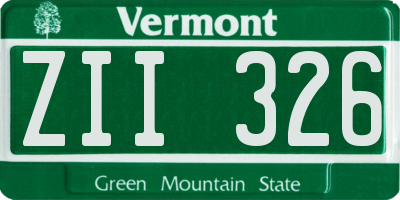 VT license plate ZII326