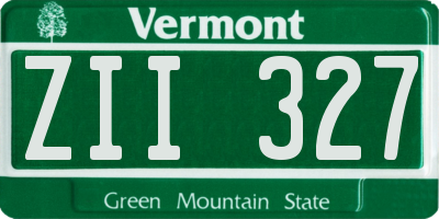 VT license plate ZII327