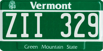 VT license plate ZII329