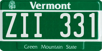 VT license plate ZII331