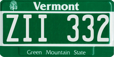 VT license plate ZII332