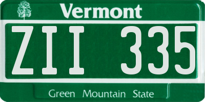 VT license plate ZII335