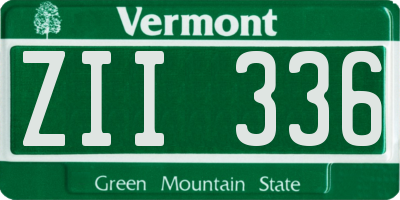 VT license plate ZII336