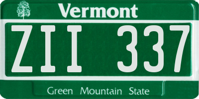 VT license plate ZII337