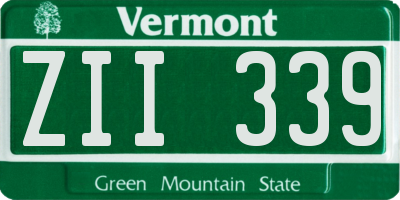 VT license plate ZII339