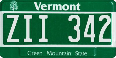 VT license plate ZII342