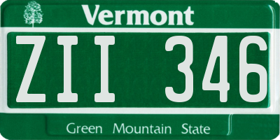VT license plate ZII346