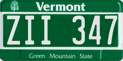 VT license plate ZII347