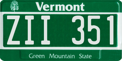 VT license plate ZII351