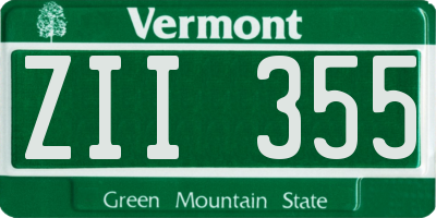 VT license plate ZII355