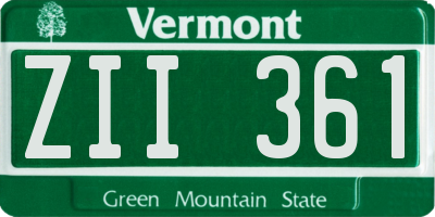VT license plate ZII361
