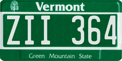 VT license plate ZII364