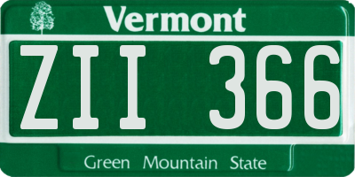 VT license plate ZII366