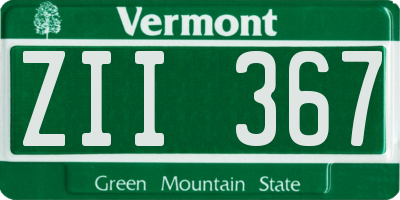 VT license plate ZII367