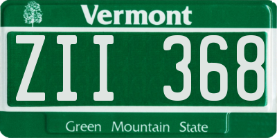 VT license plate ZII368
