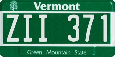 VT license plate ZII371