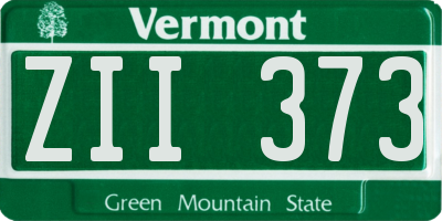 VT license plate ZII373