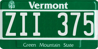VT license plate ZII375