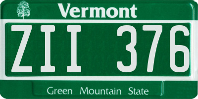 VT license plate ZII376