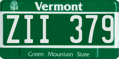 VT license plate ZII379