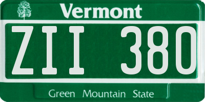 VT license plate ZII380