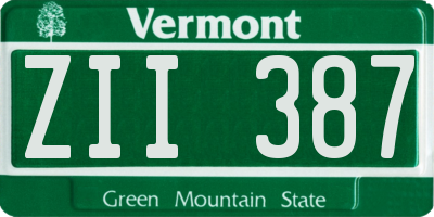 VT license plate ZII387