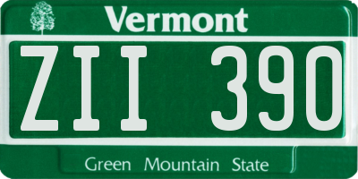 VT license plate ZII390