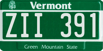 VT license plate ZII391