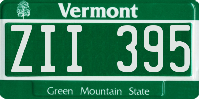 VT license plate ZII395
