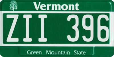 VT license plate ZII396