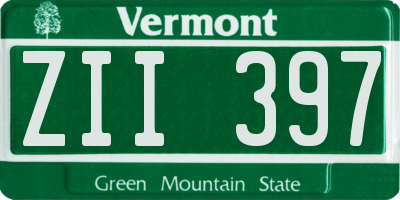 VT license plate ZII397