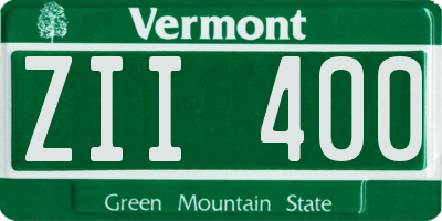 VT license plate ZII400
