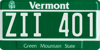 VT license plate ZII401