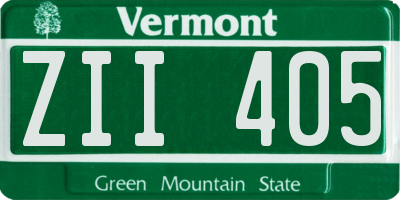 VT license plate ZII405