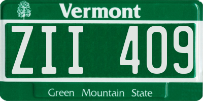 VT license plate ZII409