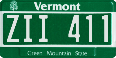 VT license plate ZII411