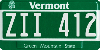 VT license plate ZII412