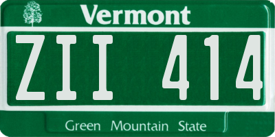 VT license plate ZII414