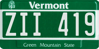 VT license plate ZII419
