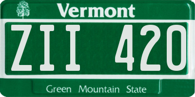 VT license plate ZII420