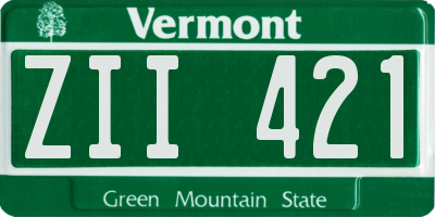 VT license plate ZII421