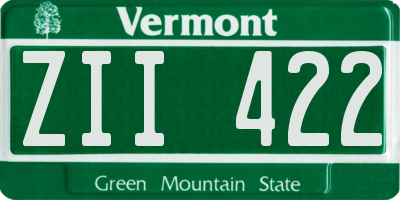 VT license plate ZII422