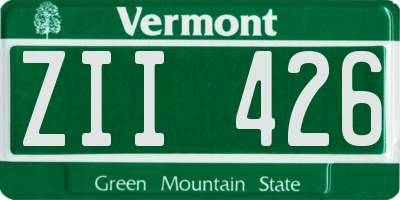 VT license plate ZII426