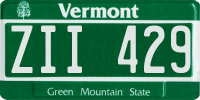 VT license plate ZII429
