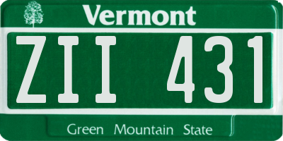 VT license plate ZII431