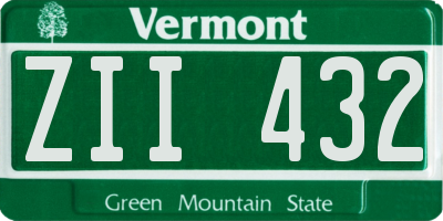 VT license plate ZII432