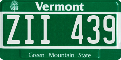 VT license plate ZII439