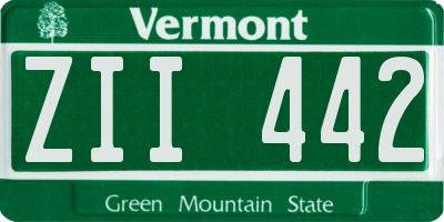 VT license plate ZII442