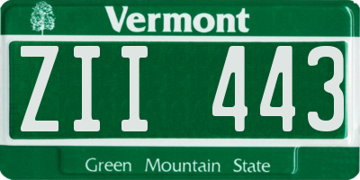 VT license plate ZII443